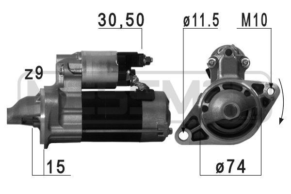 MESSMER Starter motor Article number: 220708A cheaply