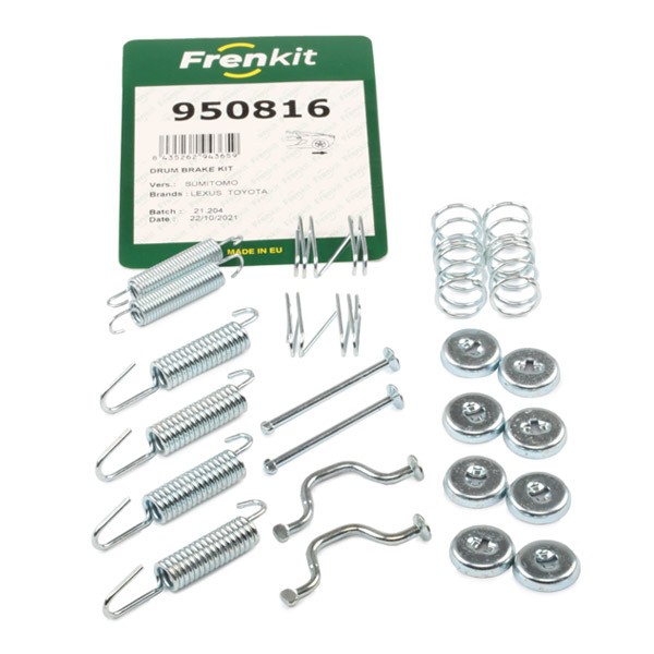 FRENKIT 950816 Lisakomplekt, Piduriklotsid AVENSIS 2.0 VVT-i (ACM20_) 150 HP Bensiin 2009