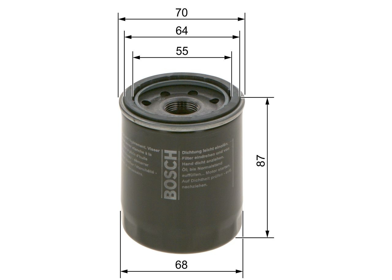 BOSCH Oliefilter Varenummer: 0 986 4B7 063 billige