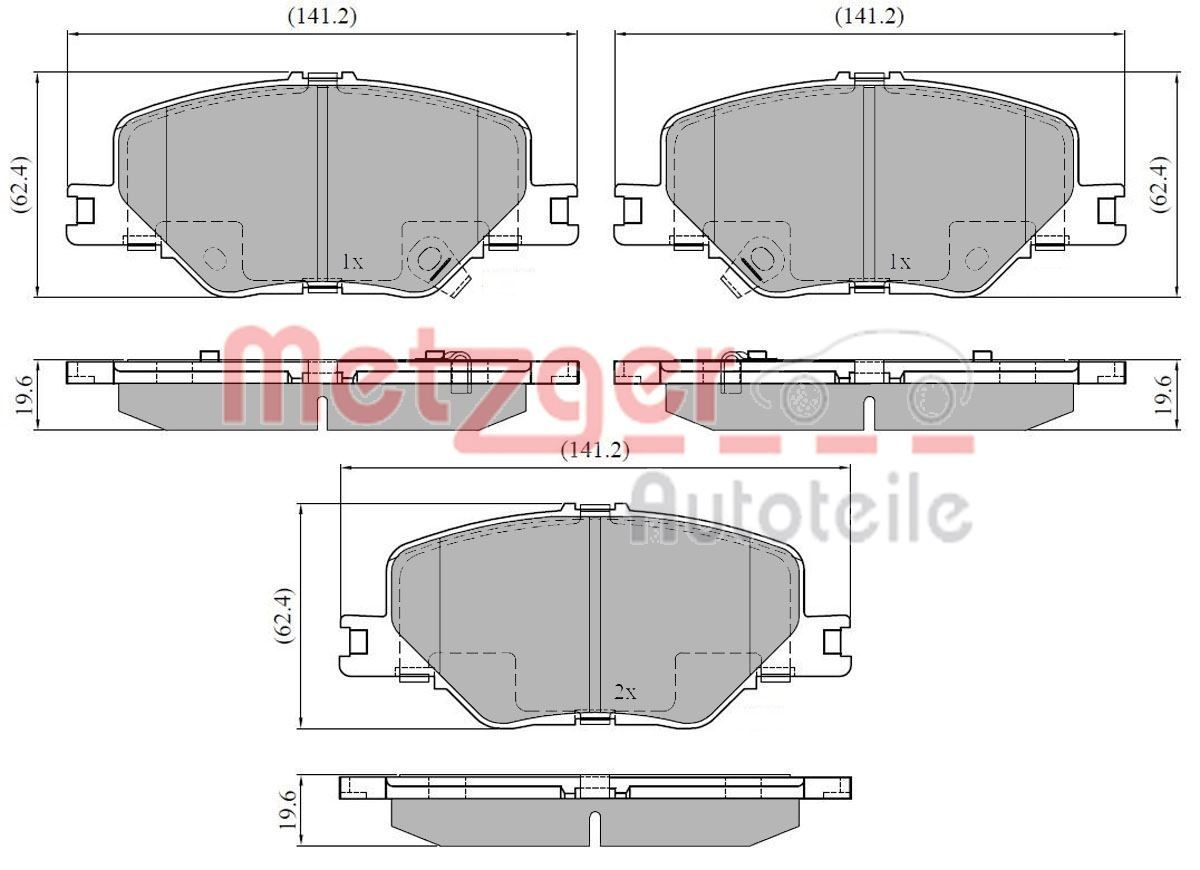 METZGER Brake pad set Article number: 1170855 cheaply
