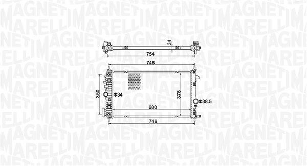 MAGNETI MARELLI Engine radiator Article number: 350213152300 cheaply