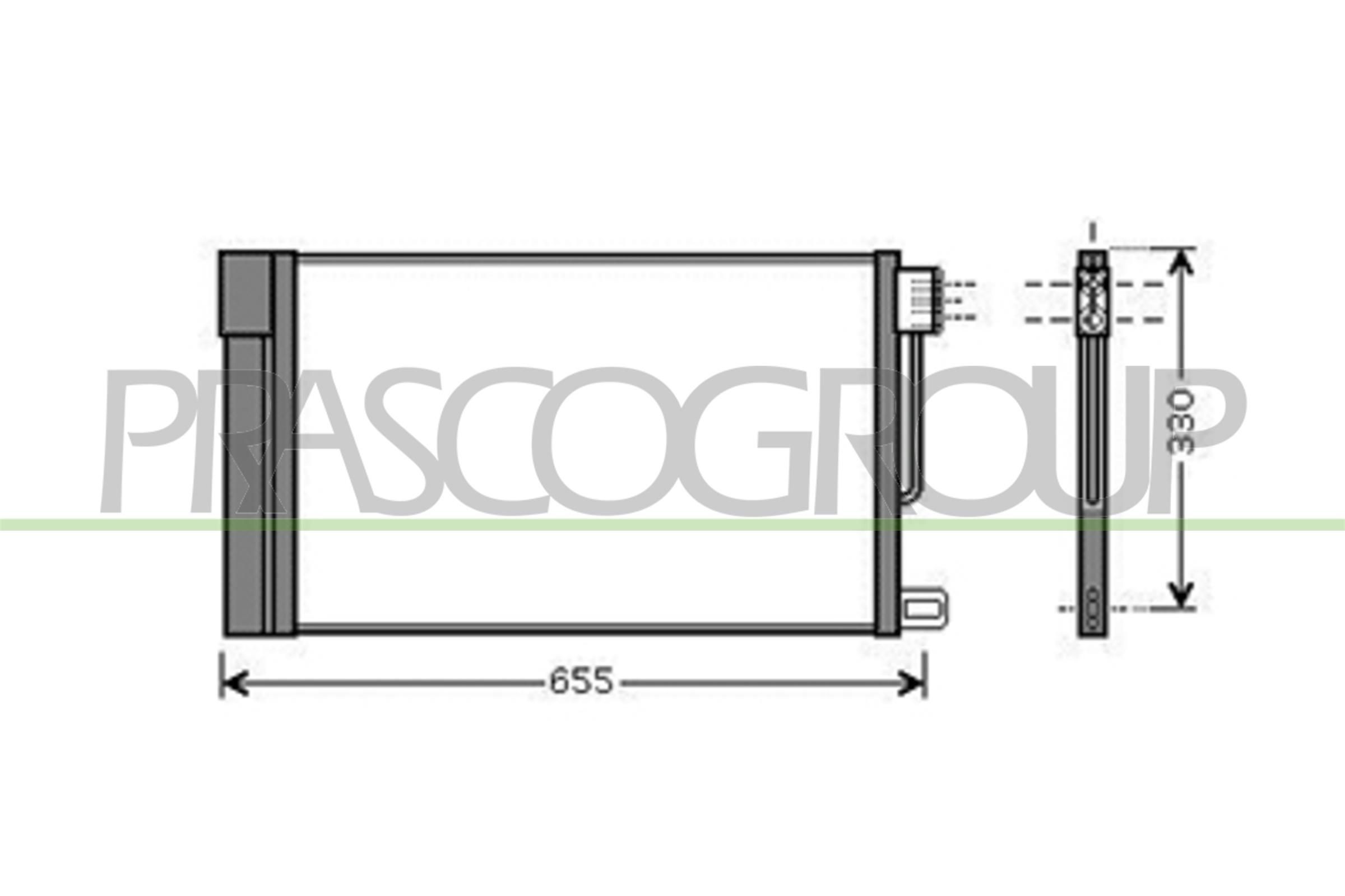 PRASCO Air conditioning condenser Article number: AA344C003 cheaply