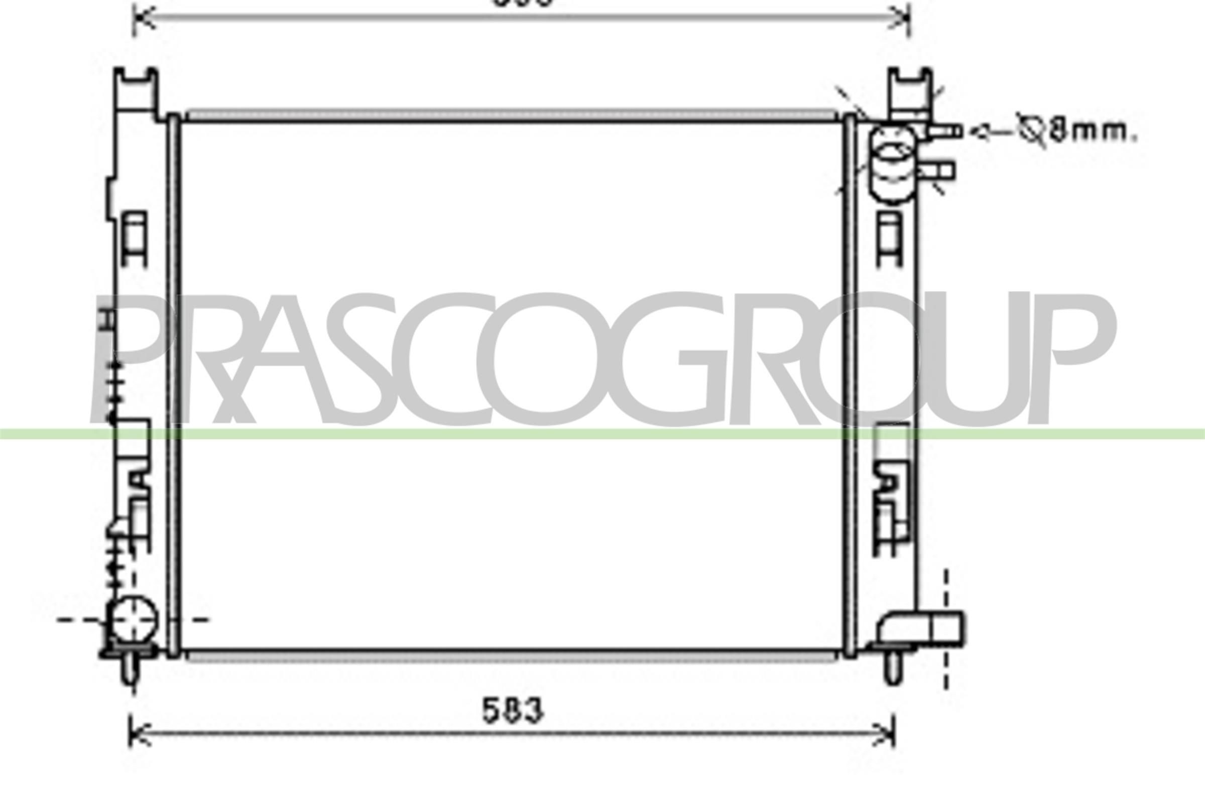 PRASCO Engine radiator Article number: DA226R002 cheaply