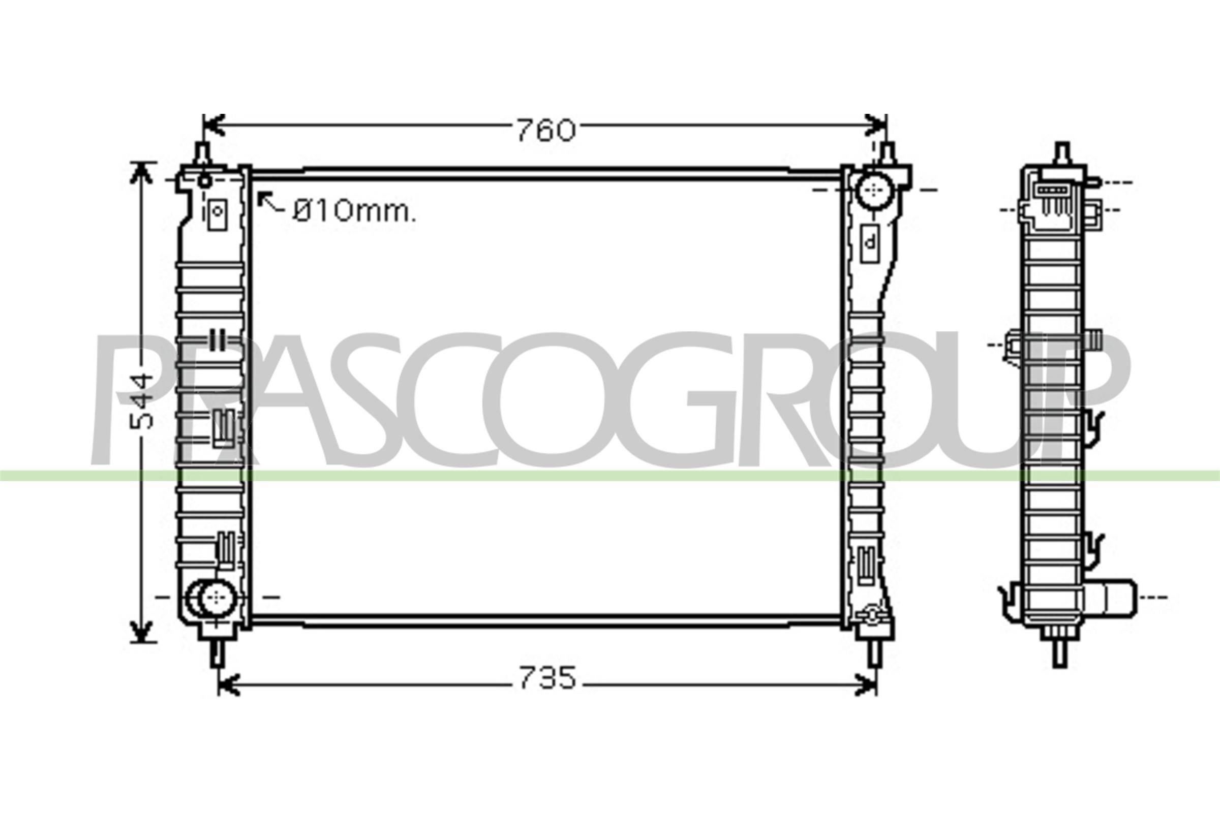 PRASCO Engine radiator Article number: DW720R004 cheaply