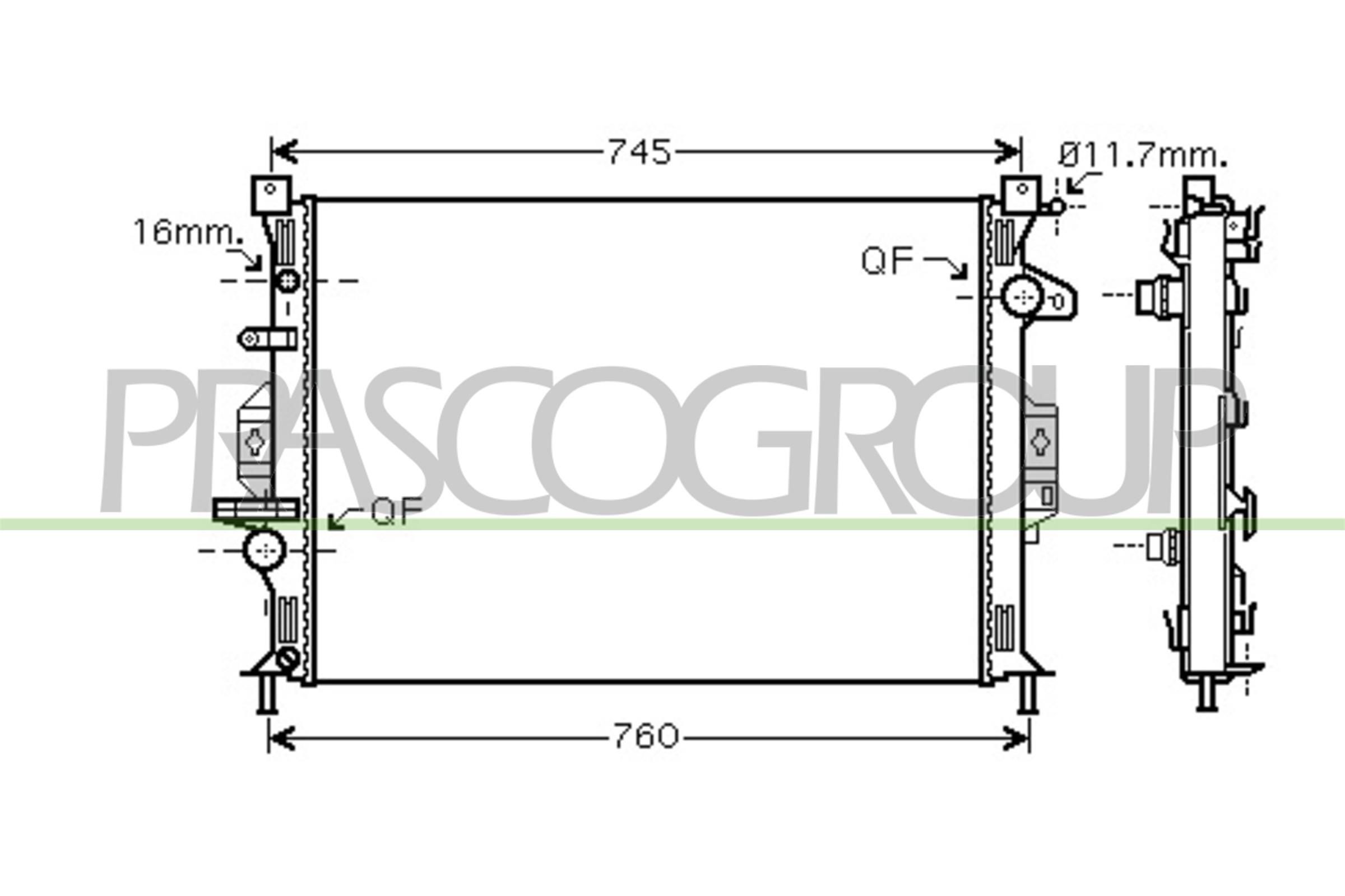 PRASCO Engine radiator Article number: FD110R005 cheaply
