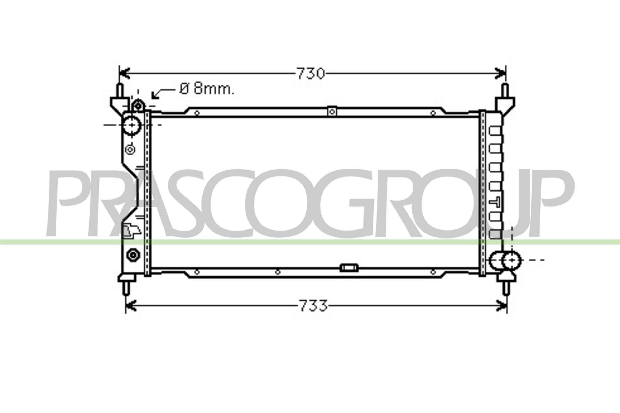 PRASCO Engine radiator Article number: OP028R003 cheaply