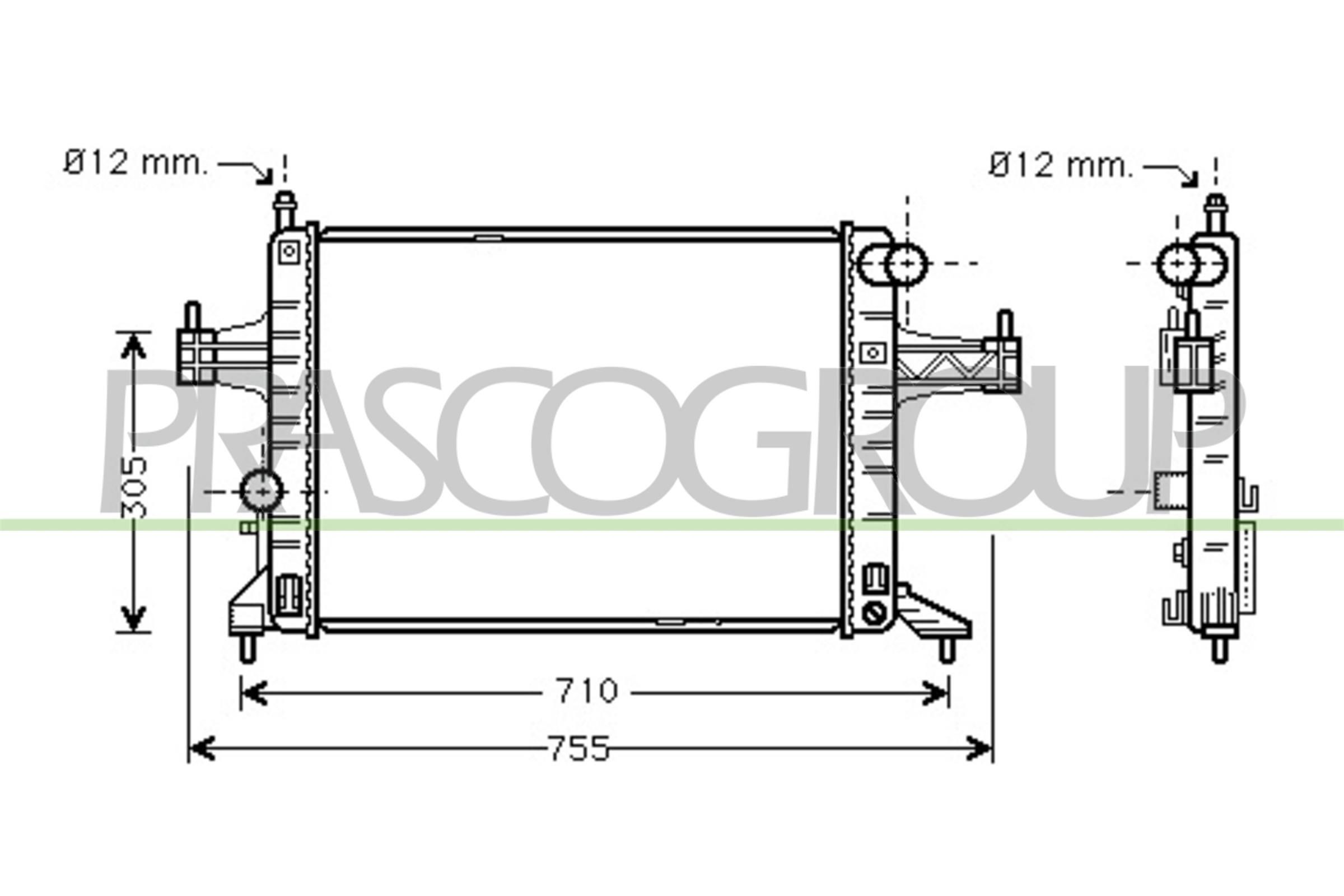 PRASCO Engine radiator Article number: OP030R004 cheaply