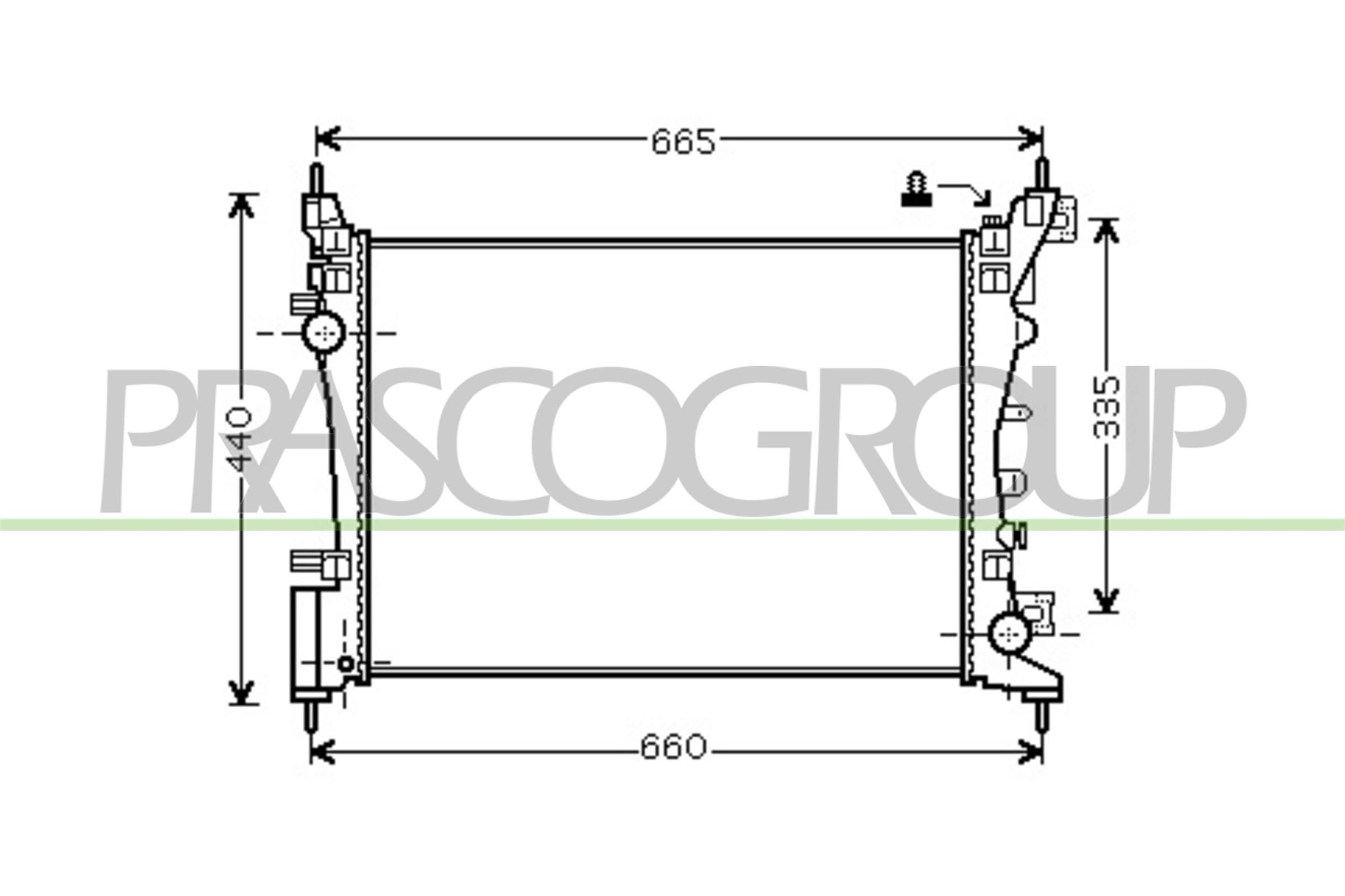 PRASCO Engine radiator Article number: OP035R005 cheaply