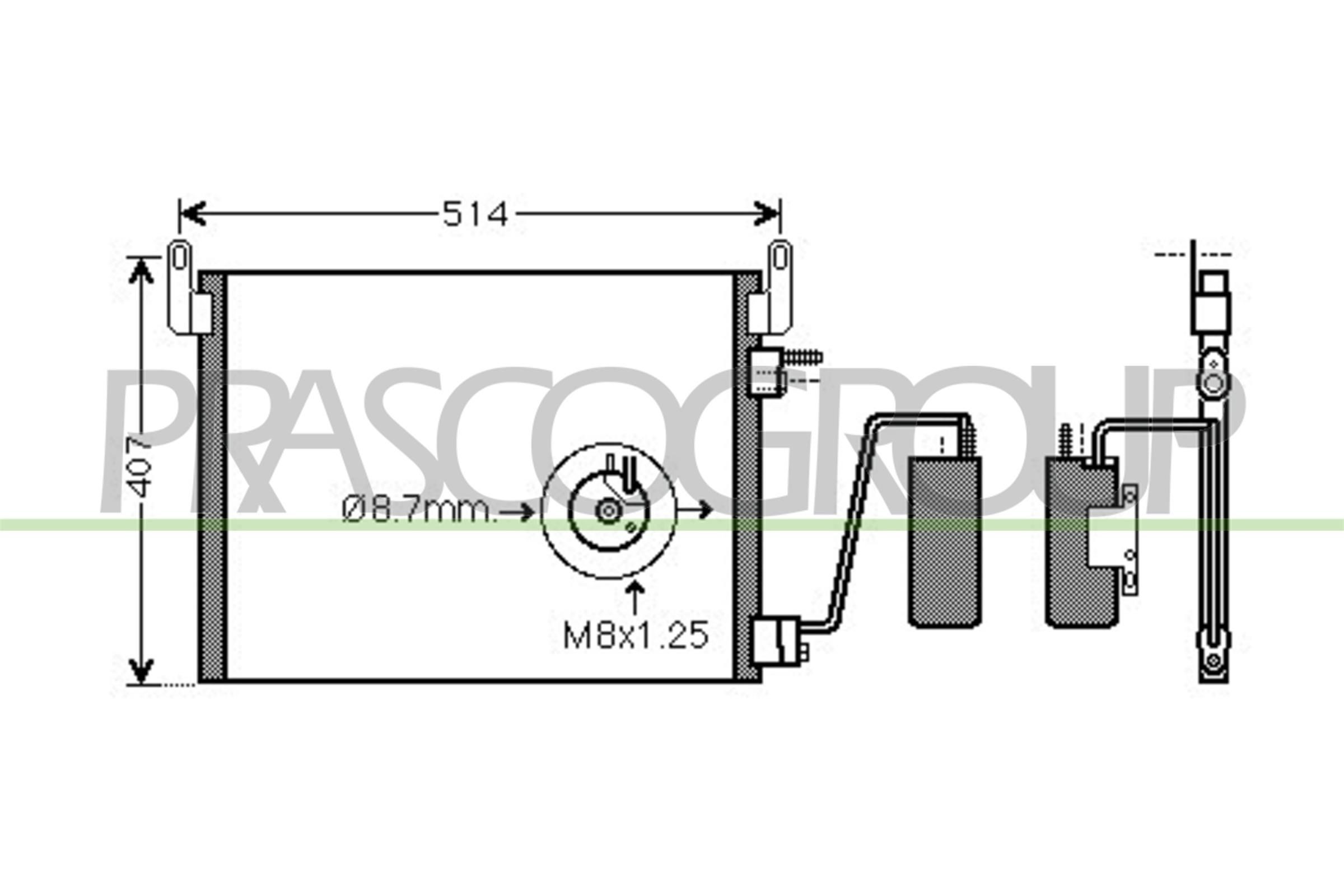 PRASCO Air conditioning condenser Article number: OP056C005 cheaply