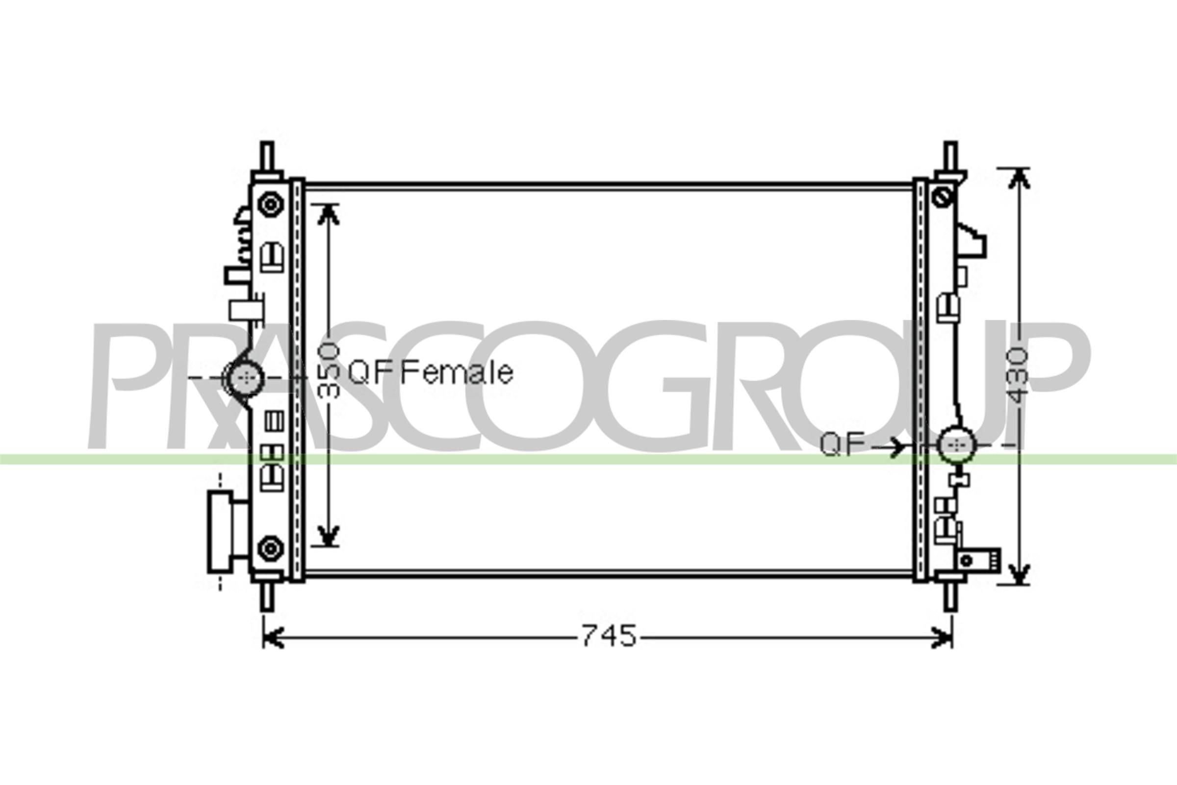 PRASCO Engine radiator Article number: OP060R006 cheaply
