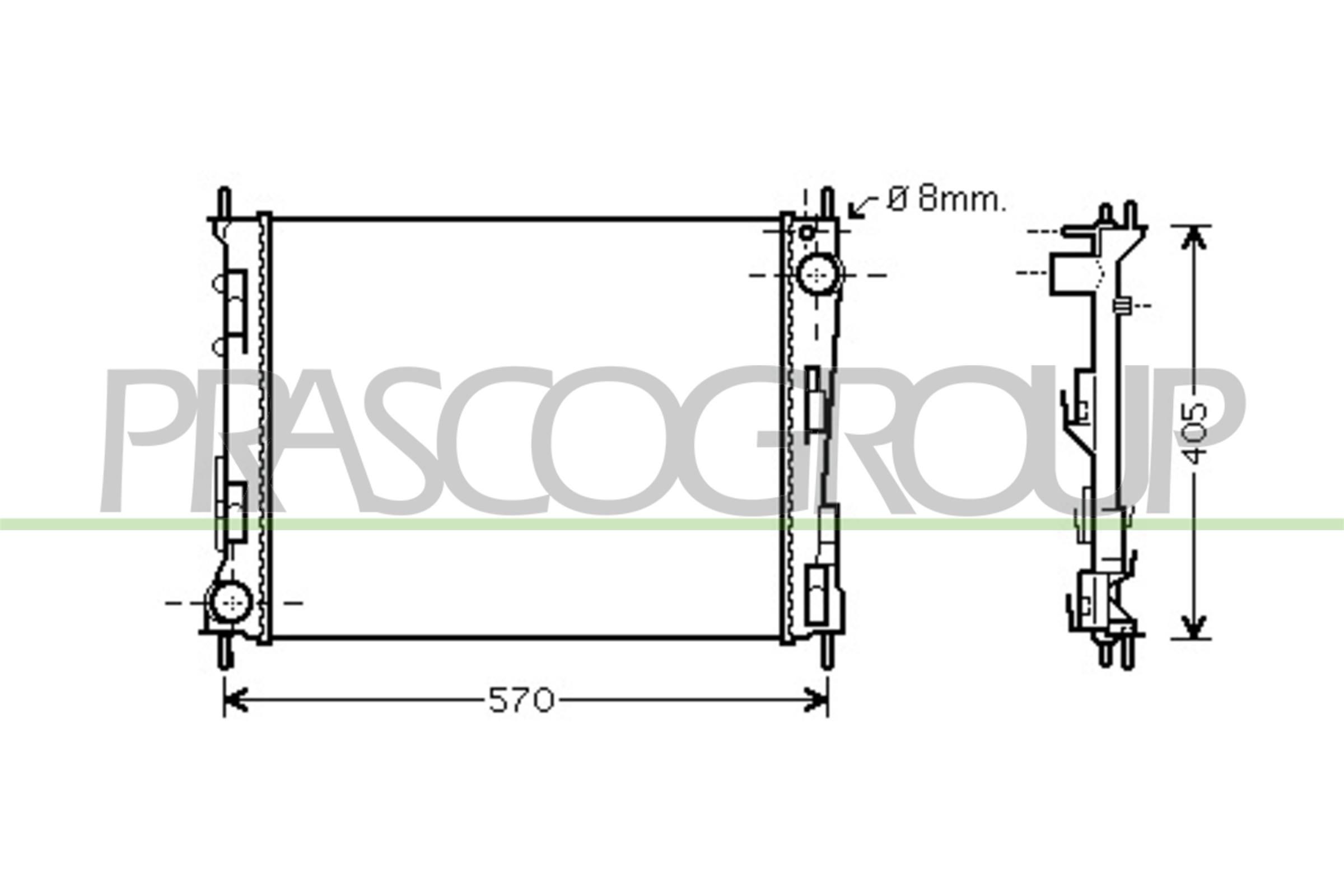 PRASCO Engine radiator Article number: RN025R009 cheaply