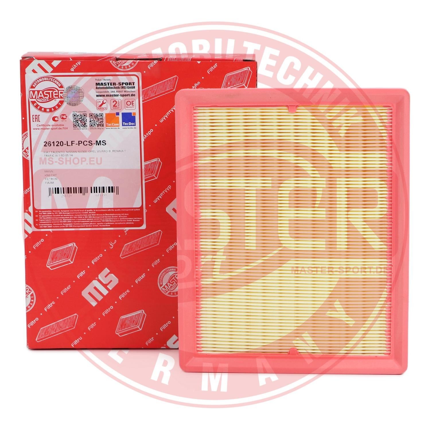 MASTER-SPORT Air filter Article number: 26120-LF-PCS-MS cheaply