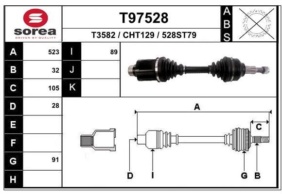 EAI Drive shaft Article number: T97528 cheaply