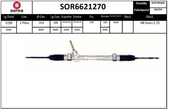 SNRA Steering rack Article number: SOR6621270 cheaply