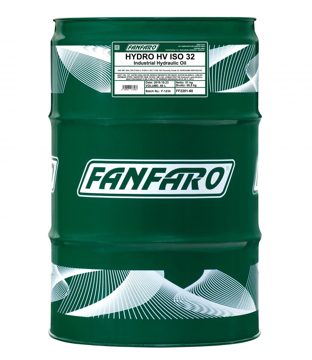 FANFARO Hydraulikolie HYDRO HV Varenummer: FF2201-60 billige