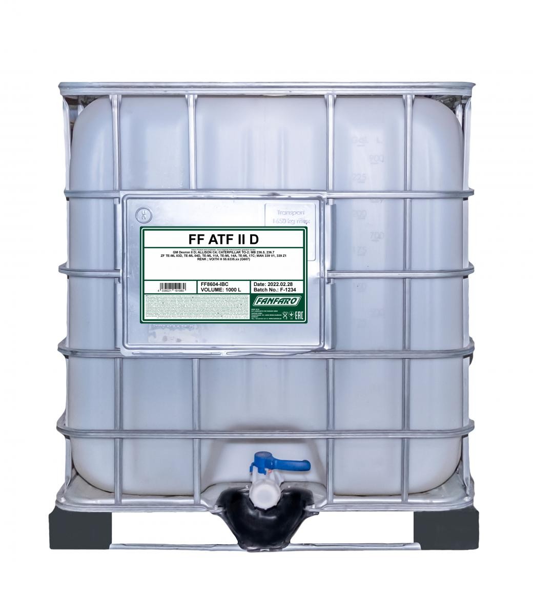 FANFARO Automatic transmission fluid ATF II D Article number: FF8604-IBC cheaply