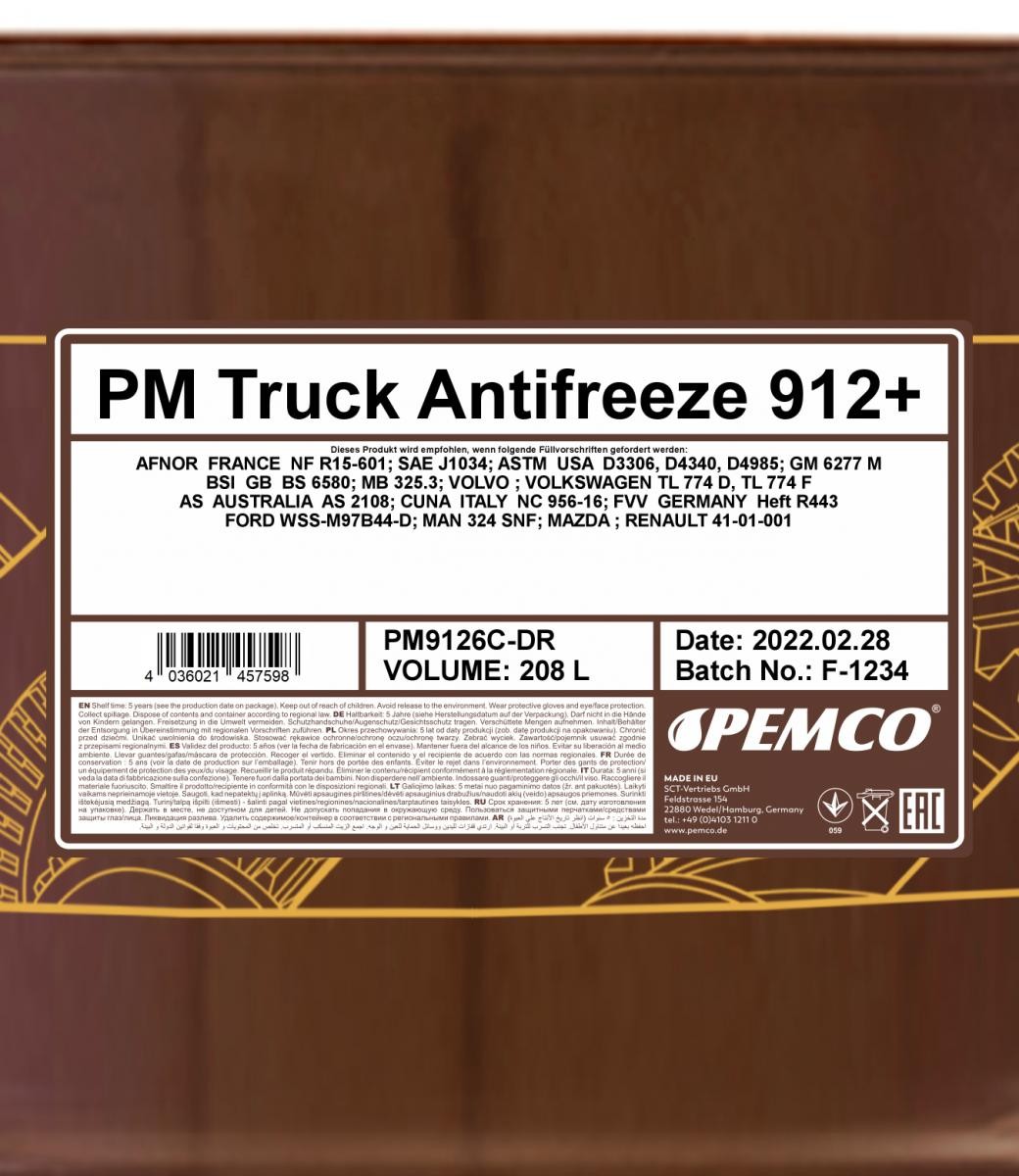 PEMCO Antifreeze Truck Antifreeze912+ Article number: PM9126C-DR cheaply