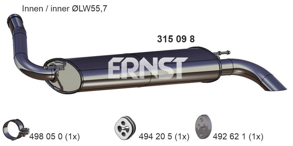 ERNST Rear silencer Article number: 315098 cheaply