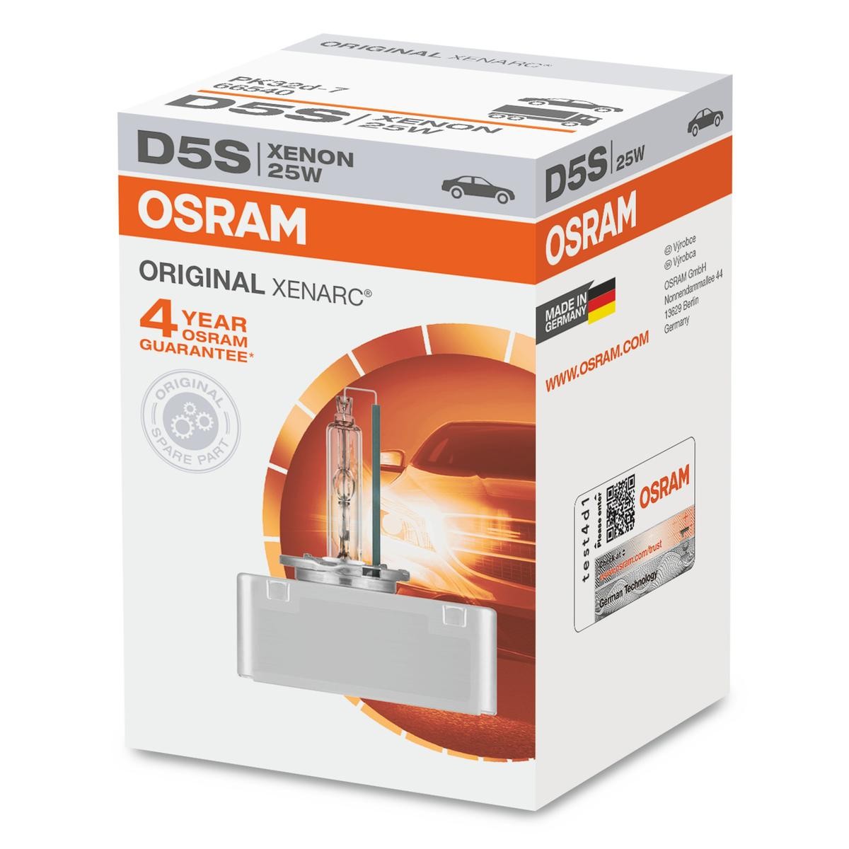 OSRAM 66540 Xenon lamp TRANSIT CUSTOM 2.0 EcoBlue mHEV 130 PS Diesel/Electro