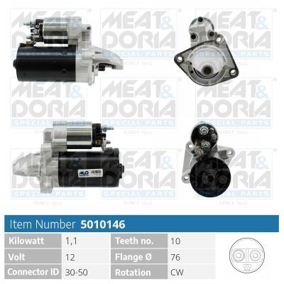 MEAT & DORIA Starter motor Article number: 5010146 cheaply