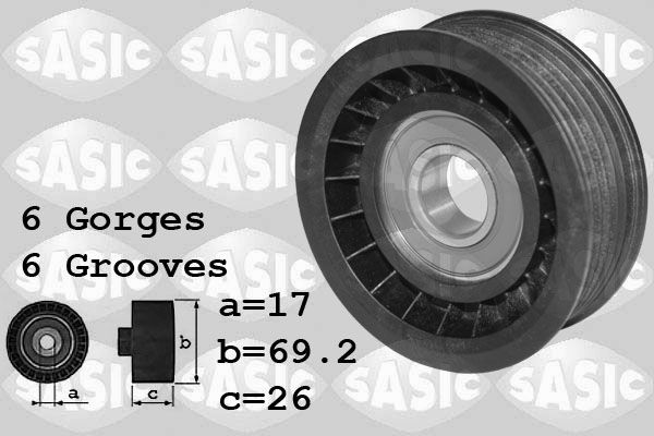 SASIC Deflection / Guide Pulley, v-ribbed belt Article number: 1626204 cheaply