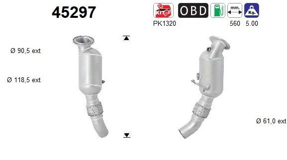 AS Catalytic converter Article number: 45297 cheaply