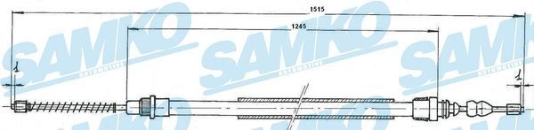 SAMKO Håndbremsekabel Varenummer: C0726B billige