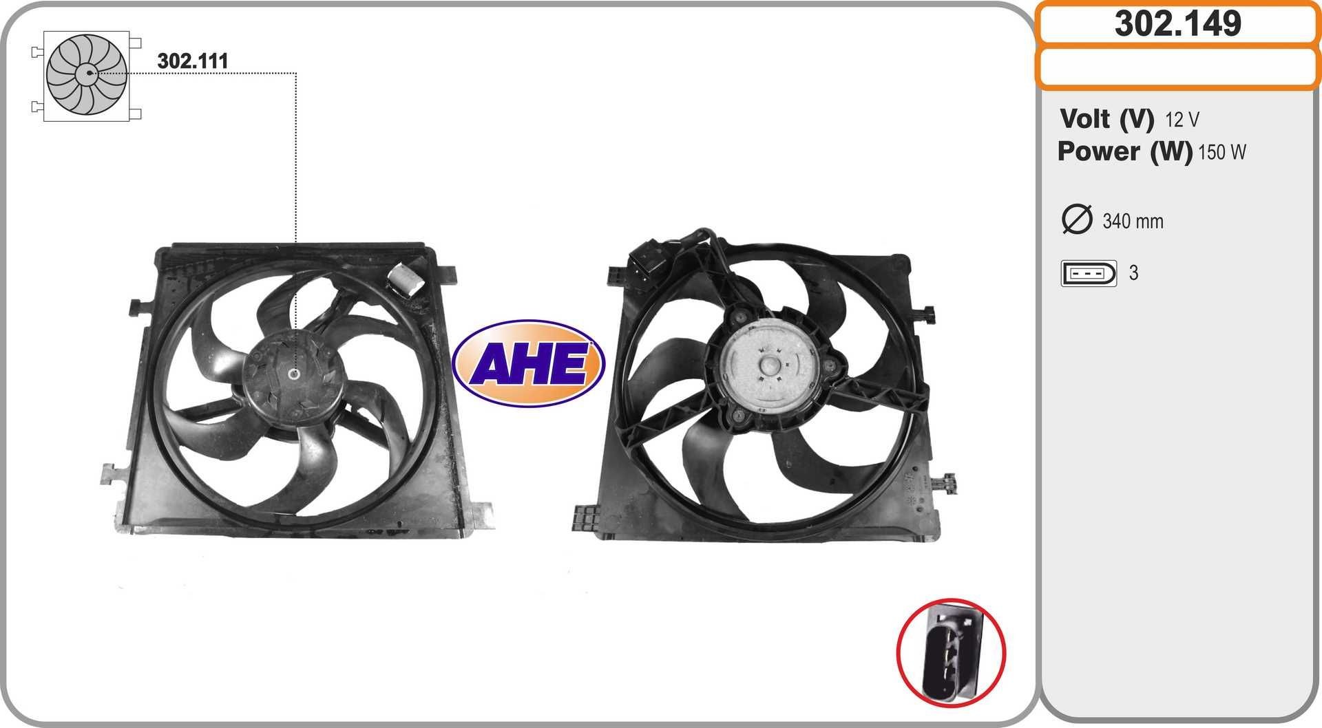 AHE Fan, radiator Article number: 302.149 cheaply