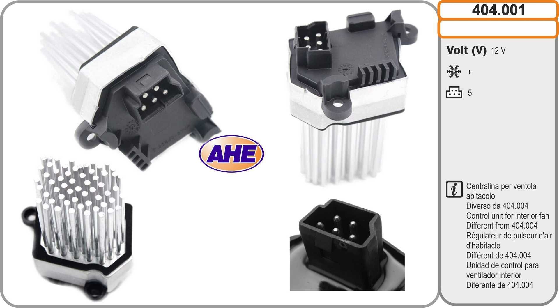 AHE Control Unit, electric fan (engine cooling) Article number: 404.001 cheaply