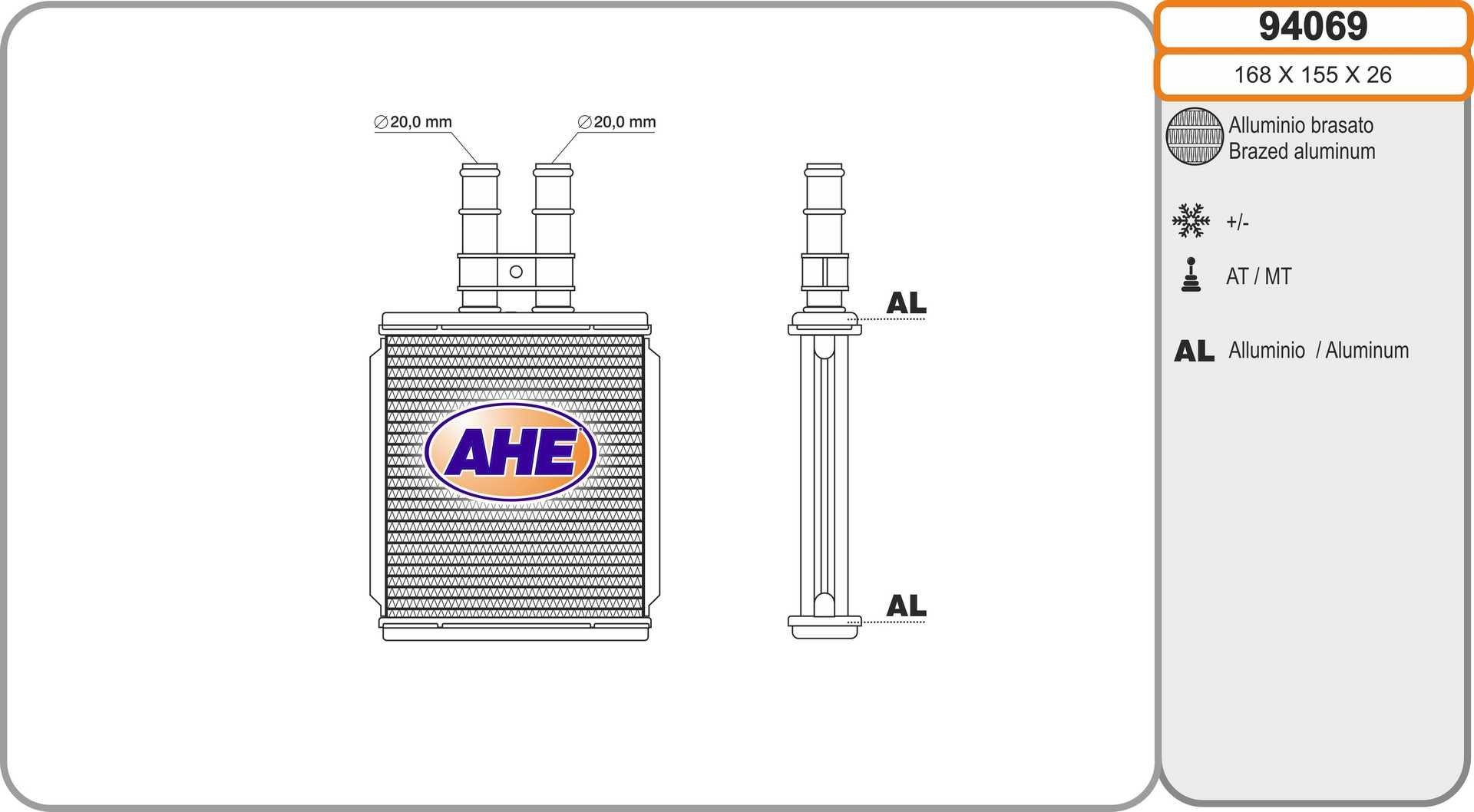 AHE Heater matrix Article number: 94069 cheaply
