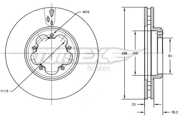 TOMEX brakes Bremseskive Varenummer: TX 73-11 billige