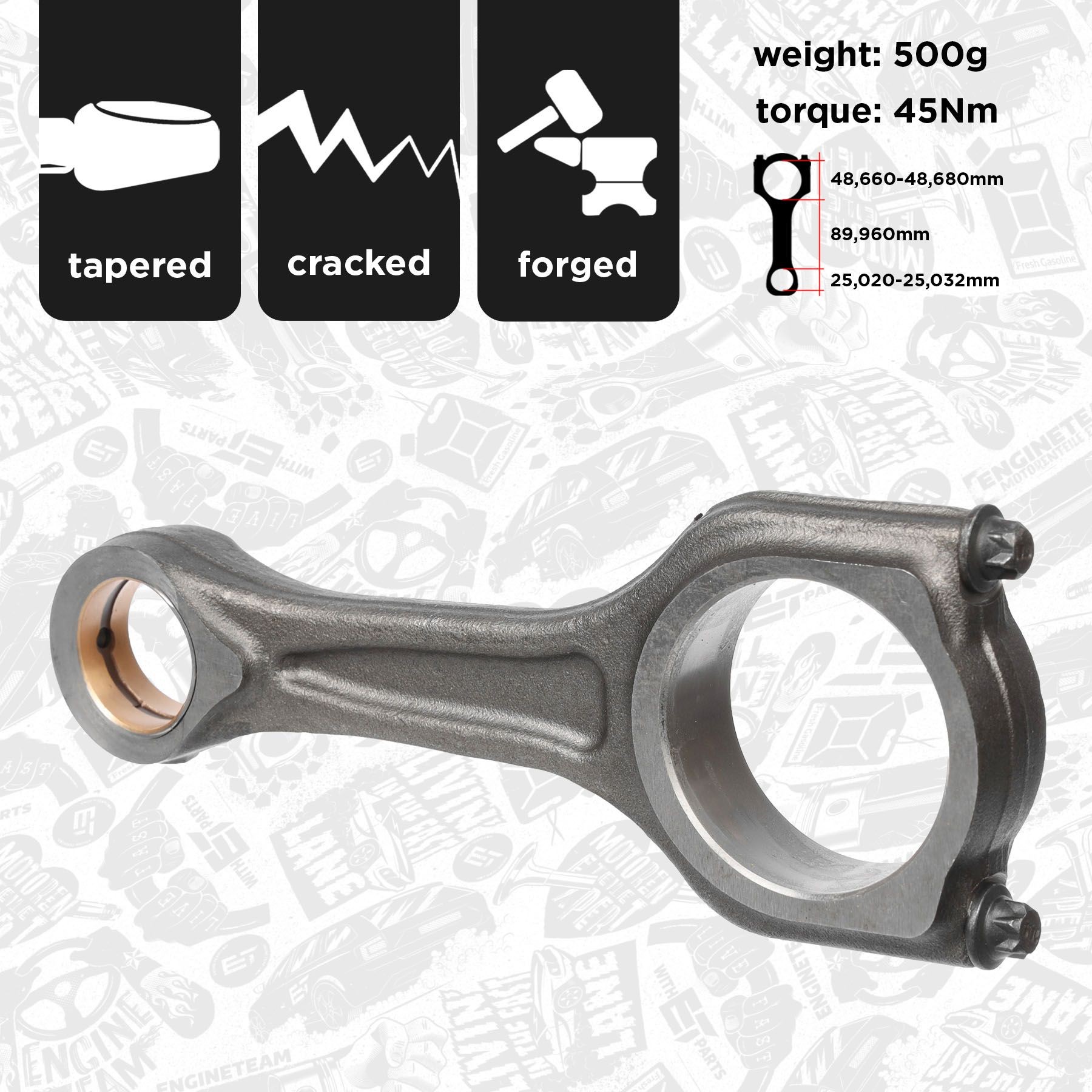 ET ENGINETEAM OM0049 Vevstake FUSION 1.4 TDCi 68 hk Diesel 2012