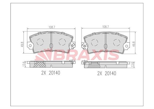 BRAXIS Brake pad set Article number: AB0600 cheaply