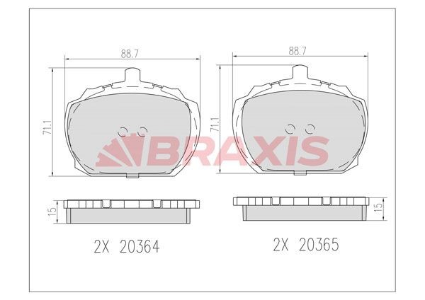 BRAXIS Brake pad set Article number: AB0601 cheaply