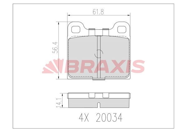 BRAXIS Brake pad set Article number: AB0603 cheaply