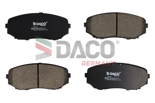 DACO Germany Brake pad set Article number: 322212 cheaply