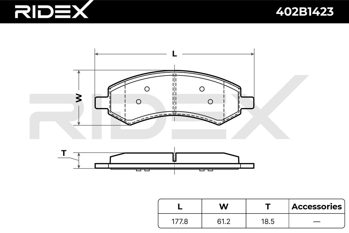 RIDEX Brake pad set Article number: 402B1423 cheaply