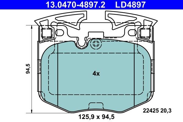 ATE Brake pad set Article number: 13.0470-4897.2 cheaply