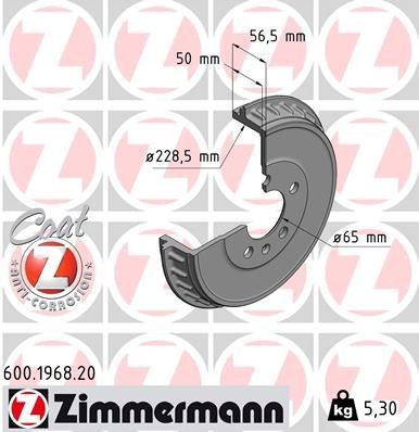 ZIMMERMANN Bremsetromle Varenummer: 600.1968.20 billige
