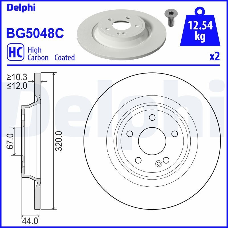 DELPHI Brake disc Article number: BG5048C cheaply