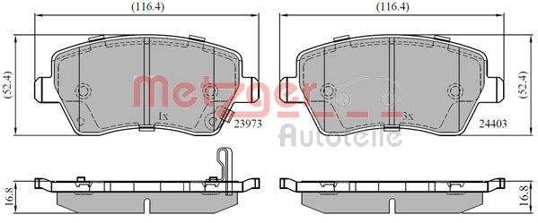 METZGER Brake pad set Article number: 1170900 cheaply