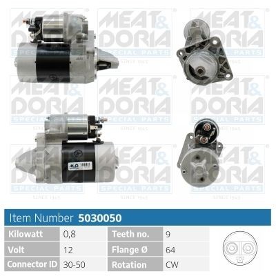 MEAT & DORIA Starter motor Article number: 5030050 cheaply