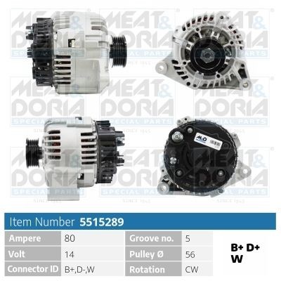 MEAT & DORIA Alternator Article number: 5515289 cheaply