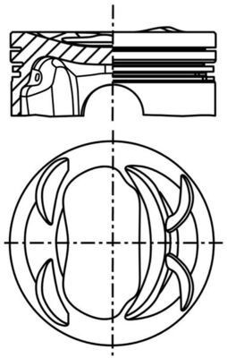MAHLE ORIGINAL Piston Article number: 081 PI 00128 001 cheaply