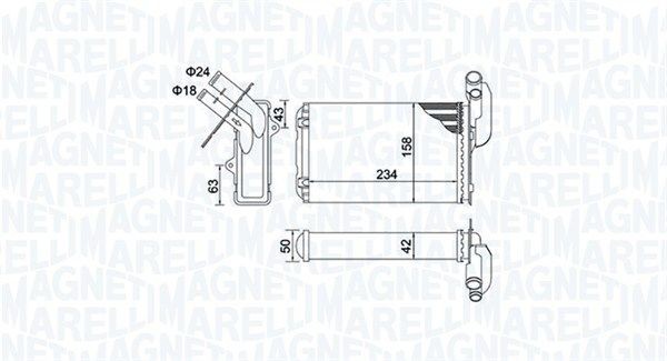 MAGNETI MARELLI Heater matrix Article number: 350218405000 cheaply