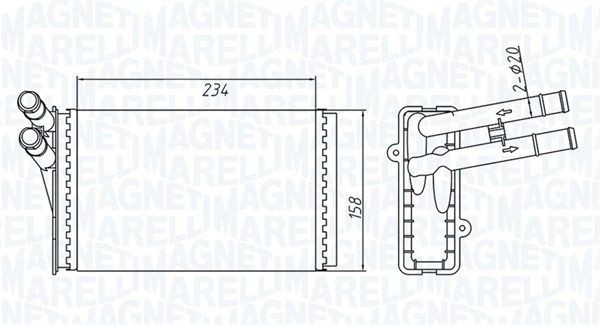MAGNETI MARELLI Heater matrix Article number: 350218409000 cheaply