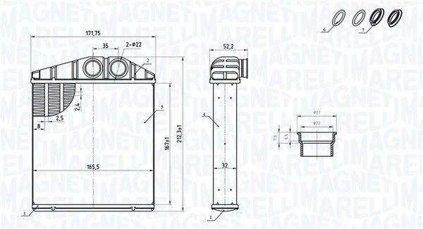 MAGNETI MARELLI Heater matrix Article number: 350218419000 cheaply