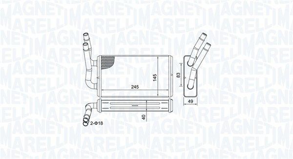 MAGNETI MARELLI Heater matrix Article number: 350218450000 cheaply