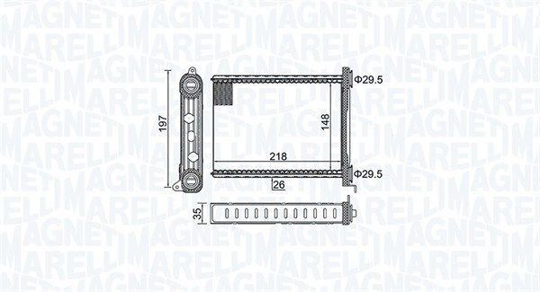 MAGNETI MARELLI Heater matrix Article number: 350218464000 cheaply