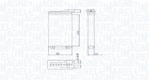 MAGNETI MARELLI Heater matrix Article number: 350218489000 cheaply